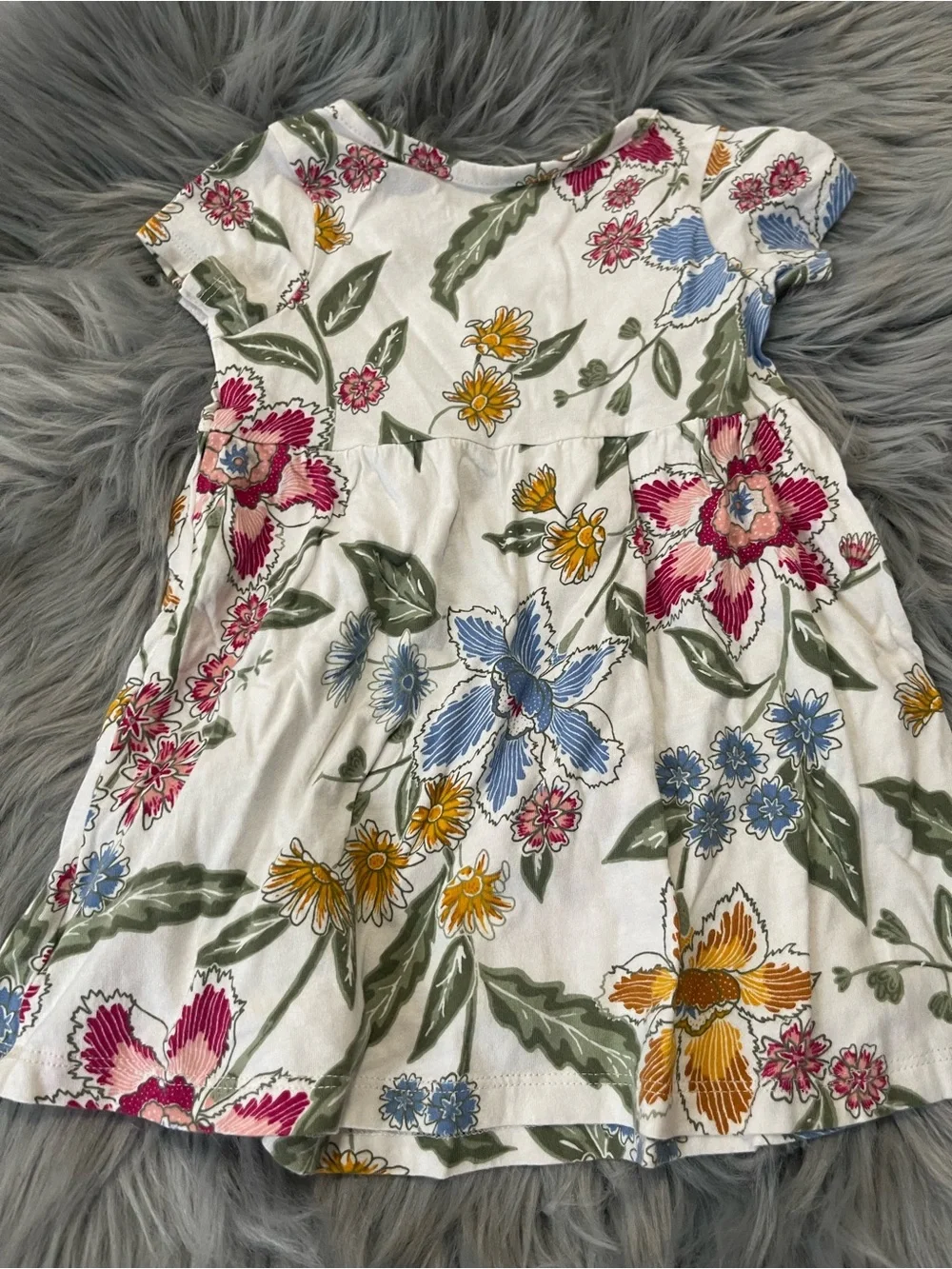 Old Navy Floral Baby Girl Dress 12-18M Cotton Short Sleeve Item #2772